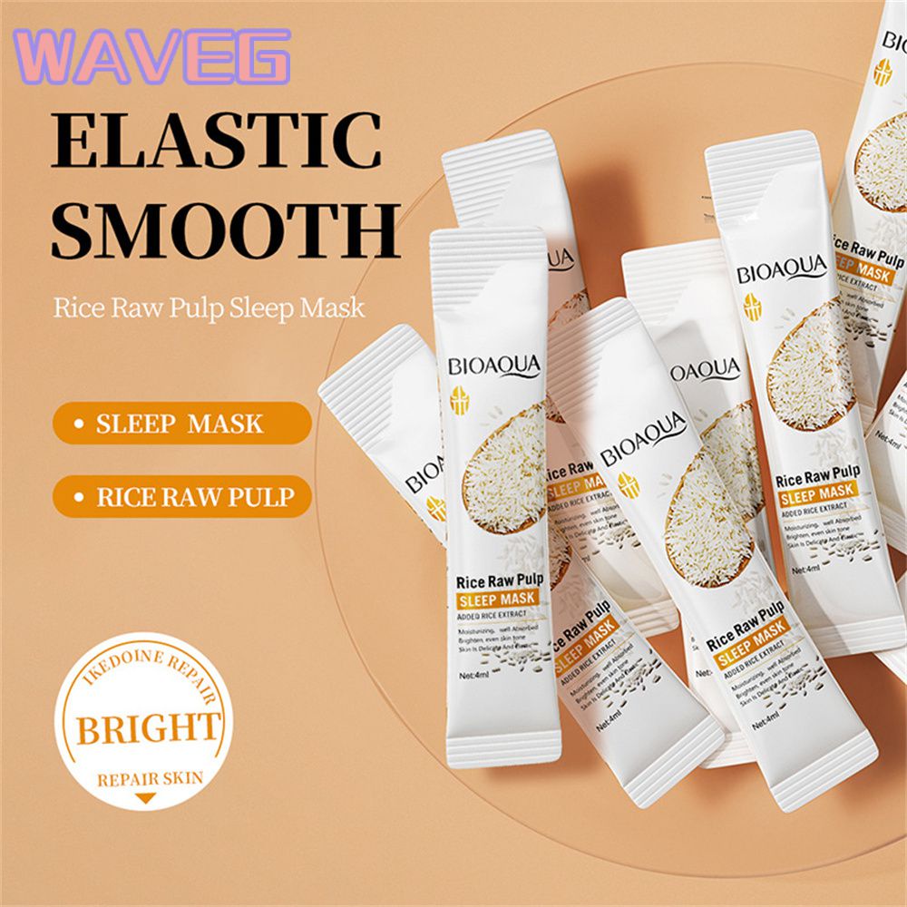 Wave Bioaoua Sleep Mask Rice Hydrating Moisturizing Wash-free Mask Portable One Bag Essence Mask Beauty Supplies