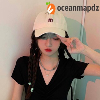 OCEANMAPDZ หมวกเบสบอล พิมพ์ลายตัวอักษร M แบบเรียบง่าย สไตล์เกาหลี เหมาะกับฤดูร้อน สําหรับผู้หญิง