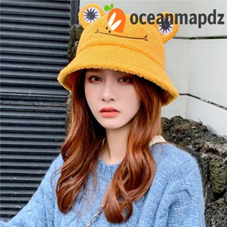 OCEANMAPDZ หมวกบักเก็ต ระบายอากาศได้ดี ลายกบน่ารัก แฟชั่นฤดูใบไม้ร่วง สไตล์เกาหลี สําหรับผู้หญิง