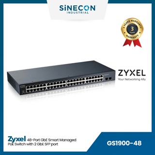 ZyXEL(ไซเซิล) เน็ตเวิร์กสวิตช์ รุ่น GS1900-48 | 48-Port Gigabit Smart Managed Switch with 2 Gigabit SFP Ports