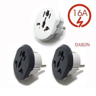 DARON อะแดปเตอร์ปลั๊กไฟ 16A 250V 2 ขา ทรงกลม AU UK CN US เป็น EU ปลั๊ก