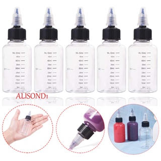 ALISOND1 ขวดเปล่า แบบบีบได้ สีโปร่งใส สําหรับใส่เครื่องสําอาง 5 ชิ้น