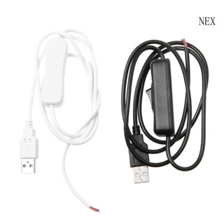 Nex สายเคเบิลพิกเทล USB 2 0 ตัวผู้ 2 พิน 5V 1 เมตร 3 3 ฟุต สีดํา สีขาว DIY