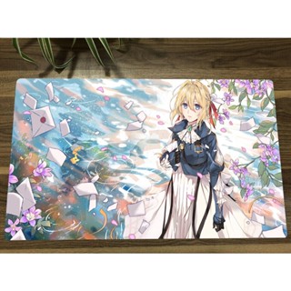 แผ่นรองเมาส์เล่นเกม Violet Evergarden Yugioh Playmat Custom CCG TCG 09