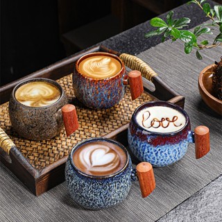 CeramicArtisan แก้วกาแฟเซรามิค พร้อมหูจับ 230 มล. สไตล์วินเทจ สําหรับบ้าน ออฟฟิศ