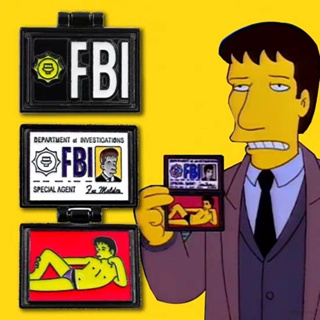 Hobby FBI เข็มกลัด หนีบได้ เข็มกลัด Milhouse pin บุคลิกภาพ ป้ายทํางาน