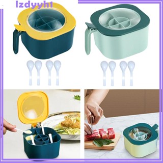 [JoyDIY] กระปุกใส่เครื่องปรุง หลายช่อง แบบพกพา พร้อมช้อน เครื่องปรุงรส น้ําตาล สําหรับห้องครัว เบเกอรี่ ร้านอาหาร