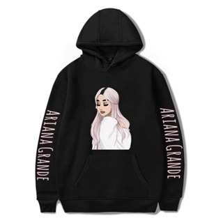 เสื้อกันหนาว มีฮู้ด ลายการ์ตูน Ariana Grande สไตล์คลาสสิก สําหรับผู้ชาย