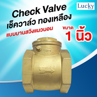 Check Valve เช็ควาล์ว ทองเหลือง แบบบานสวิงแนวนอน ขนาด 1 นิ้ว