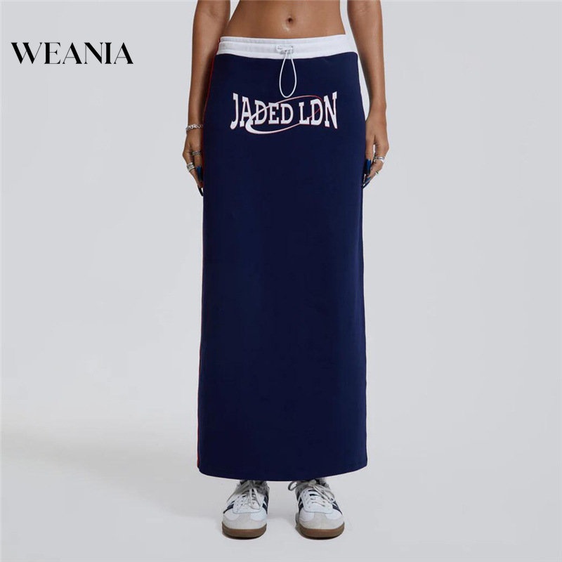 280 บาท Weania กระโปรงยาว พิมพ์ลายตัวอักษร สไตล์สตรีท สําหรับผู้หญิง Women Clothes