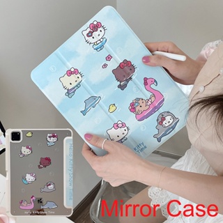 เคสกระจกอะคริลิคแข็ง ลายคิตตี้ สําหรับ IPad Mini6 IPad5 6 7 8 9 10 Air3 Air4 Air5 10.9 นิ้ว Pro10.5 IPad10.2 นิ้ว Pro11 Pro12.9 2018 2020 2021 2022