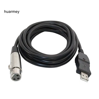 Huarmey สายเคเบิลแปลง USB เป็น XLR ตัวเมีย 2.8 เมตร สําหรับคอมพิวเตอร์