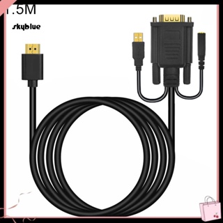 [Sy] อะแดปเตอร์แปลงสายเคเบิล HDMI เป็น VGA ตัวเมีย 1080P 1 1.5 2 เมตร สําหรับคอมพิวเตอร์ แล็ปท็อป มอนิเตอร์