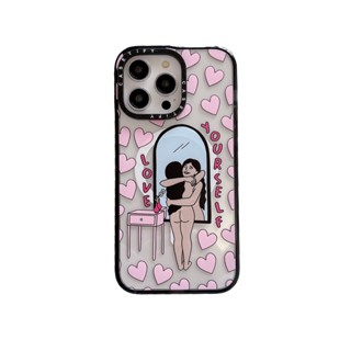 Casetify เคสโทรศัพท์มือถืออะคริลิคแข็ง แบบใส ลาย Love Yourself สําหรับ iPhone 14 13 12 11 Pro Max Plus