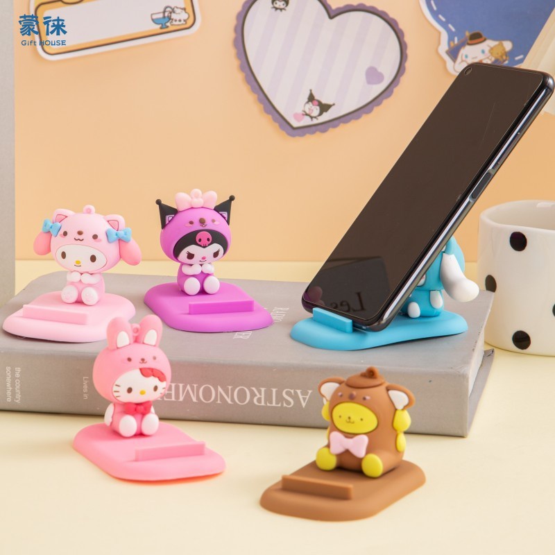 Sanrio Kuromi ที่วางโทรศัพท์มือถือ ลาย Hello Kitty Cinnamoroll สร้างสรรค์ สําหรับโทรศัพท์มือถือทุกประเภท