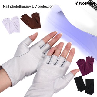 Flospring ถุงมือยืดหยุ่น ระบายอากาศ ไม่รัดรูป สําหรับขับขี่ ขับรถ ขับรถ UV โล่ ถุงมือเป่าเล็บ 1 คู่