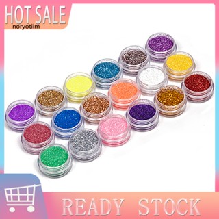 Nor ชุดผงกลิตเตอร์ โลหะ สําหรับตกแต่งเล็บเจล UV อะคริลิค 18 สี