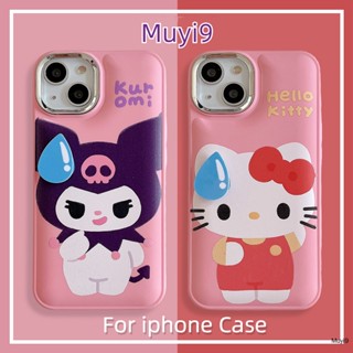 เคสโทรศัพท์มือถือ แบบนิ่ม ลายการ์ตูนอนิเมะ Kuromi&amp;HelloKitty กันกระแทก สําหรับ IPhone14ProMax 13ProMax I12 Pro MAX i11 14 13Pro