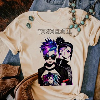 เสื้อยืด พิมพ์ลายการ์ตูน Tokio Hotel Y2K แฟชั่นฤดูร้อน สไตล์ญี่ปุ่น สําหรับผู้หญิง