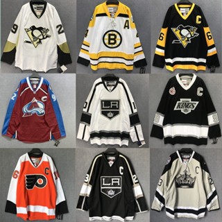 เสื้อกีฬาแขนยาว ลาย Nhl Hockey Jersey ทรงหลวม ขนาดใหญ่ สไตล์ฮิปฮอป สตรีทแดนซ์ สําหรับผู้ชาย และผู้หญิง