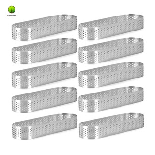 แหวนแม่พิมพ์ทาร์ต สเตนเลส ทรงวงรี สําหรับทําเบเกอรี่ ทาร์ต ทาร์ต ทาร์ต เค้ก 10 แพ็ค