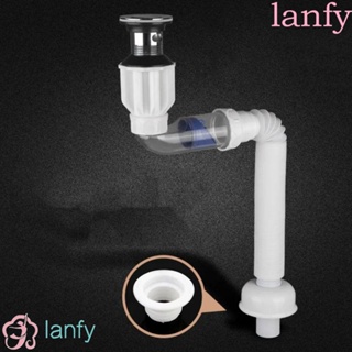 LANFY ท่อระบายน้ําอ่างล้างจาน ทรงโค้ง ปรับได้ สําหรับอ่างล้างหน้า ห้องครัว 1 ชิ้น