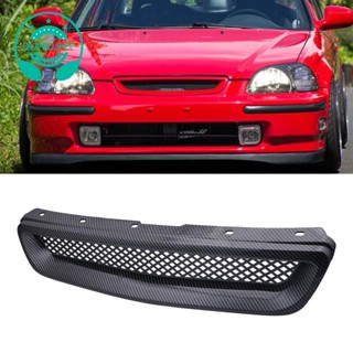 กระจังหน้ารถยนต์ คาร์บอนไฟเบอร์ ABS สําหรับ 96-98 Honda Civic EJ/EK JDM Type R