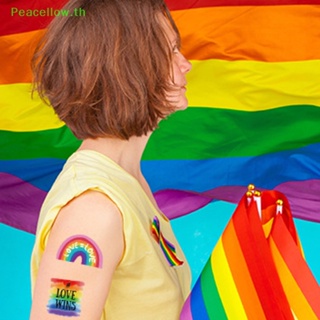 Peacellow สติกเกอร์รอยสักชั่วคราว ลายพราง LGBT แนวโฮโมเซ็กชวล สําหรับติดตกแต่งใบหน้า