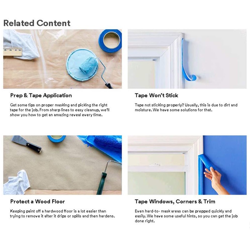 ღ Blue Painters Masking Tape Residue-free And Artisan Grade Wall Trim Tape For Walls Ceilings Finishing DIY Paint Paper Painter Decor Craft - รูปที่ 3
