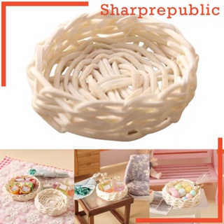 [Sharprepublic] โมเดลตะกร้าสานมือ ขนาดเล็ก 1/12 สําหรับตกแต่งบ้านตุ๊กตา ห้องนั่งเล่น