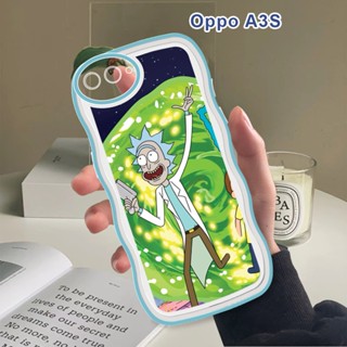 เคส OPPO A3S A5 A5S A7 A12 A12S A9 2020 A39 A59 A59S F1S A71 A83 เคสโทรศัพท์มือถือแบบนิ่ม กันกระแทก กันรอยกล้อง ลายคลื่น Rick and Modi แฟชั่น