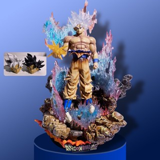 [New product in stock] Dragon Ball Super FC free ultimate skill Wukong Gods Royal skill light band luminous three-head carved box-mounted hand-made model COXC