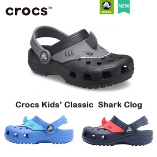 crocs เด็ก รองเท้าเดินชายหาดเด็ก Crocs Fun Lab Classic IAM Shark Clog KID รองเท้าcrocsเด็ก เด็กชายเด็กหญิง |#207073