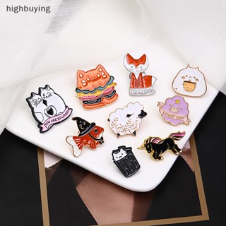 [highbuying] สร้างสรรค์ การ์ตูนสัตว์ อาหาร เข็มกลัด แมว แฮมเบอร์เกอร์ เคลือบ พิน เสื้อ กระเป๋า กระดุม ป้าย ของขวัญสําหรับเด็ก เพื่อน ปกเสื้อ พิน เครื่องประดับ ใหม่ พร้อมส่ง