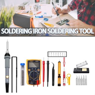 New 19 in 1 60W Electric Soldering Iron Tool Kit Welding Desoldering Pump Tools