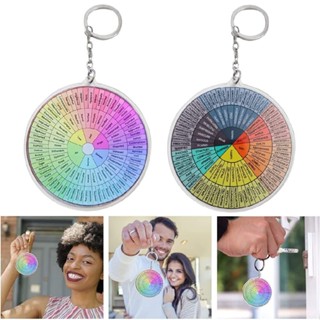 New Feelings Wheel Double-Sided Keychain Round Emotion Wheel Pendant Key Chain