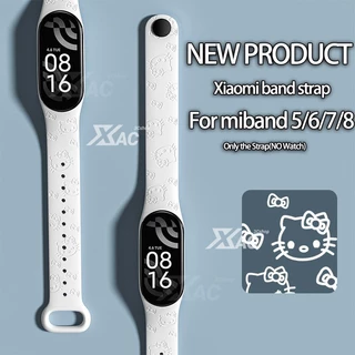 สําหรับ Xiaomi Mi 9 8 7 6 miband 6 สาย 3D เลเซอร์นูนเปลี่ยนสายรัดข้อมือสร้อยข้อมือซิลิโคนสําหรับ Xiaomi 8 miband 6 miband 7 สาย