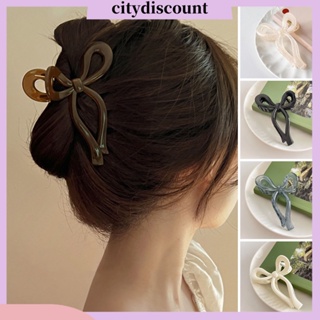 &lt;citydiscount&gt;  กิ๊บติดผมแฟชั่น รูปโบว์ ฉลาม กันลื่น เป็นมิตรกับสิ่งแวดล้อม สีพื้น เครื่องประดับผม