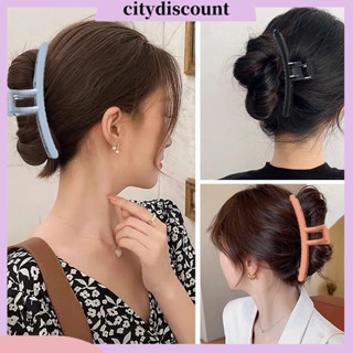 &lt;citydiscount&gt;  อุปกรณ์จัดแต่งทรงผม ที่หนีบผม รูปกรงเล็บปลาฉลาม กันลื่น ขนาดใหญ่ สีพื้น แบบเรียบง่าย