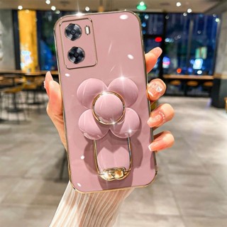 เคสโทรศัพท์มือถือแบบนิ่ม TPU กันกระแทก ลายกังหันลม 3D พร้อมที่ตั้งวาง บางมาก สําหรับ OPPO A57 2022 4G OPPO A77 2022 4G A77S 4G