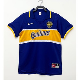 เสื้อกีฬาแขนสั้น ลายทีมชาติฟุตบอล Boca 96-97 ชุดเหย้า สไตล์วินเทจ