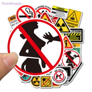 Standhappy ใหม่ สติกเกอร์คําเตือน ลายการ์ตูน Danger Banning Skateboard กีตาร์ แล็ปท็อป รถจักรยานยนต์ รถยนต์ ของเล่นคลาสสิก สุดเท่ 50 ชิ้น