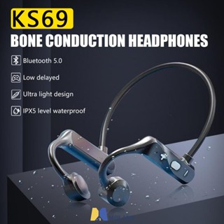 Ks69 Bone Conduction Headphone Ipx5 Waterproof Neckband Sports Earphone Bluetooth 5.2 Wireless Hifi Stereo Headphones With Mic MOLISA