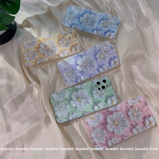 เคสโทรศัพท์มือถือ ลายการ์ตูนภาพวาดสีน้ํามัน รูปดวงตานางฟ้า และดอกไม้น่ารัก พร้อมที่จับ สําหรับ iPhone 14 13 12 11 Pro Max SE2020 X XR Xs Max 7 8 6 6s Plus