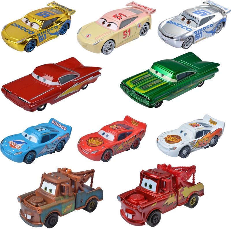 Pixar Cars 3 Lightning McQueen Cruz Gold Ramone Mater 1:55 รถเหล็กอัลลอยด์Diecast