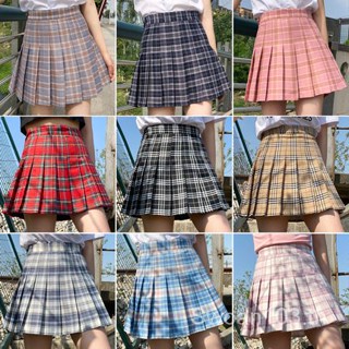 ☆COD☆ 7 สี S-2XL สินค้าเฉพาะจุด skirt มีซับใน กระโปรงสั้น ลายสก๊อต กระโปรงทรงเอ เอวสูง กระโปรงเทนนิส P03085