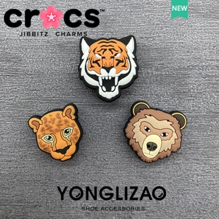 Jibbitz crocs charms หัวเข็มขัด รูปการ์ตูนสัตว์ เสือดาว หมี DIY สําหรับตกแต่งรองเท้า