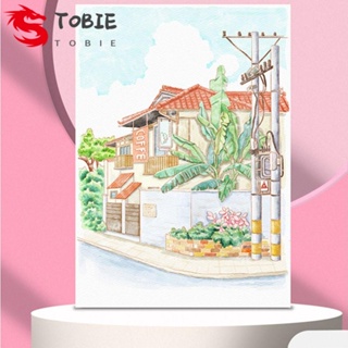 Tobie Gouache สมุดวาดภาพระบายสีน้ํา ลายดอกไม้ สําหรับเด็ก