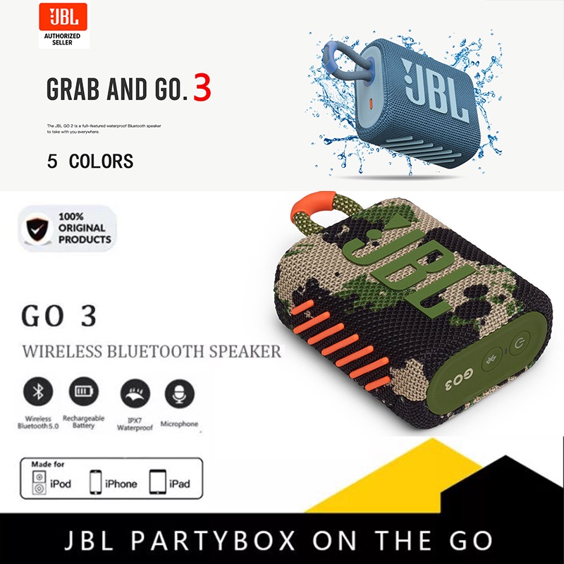 ลำโพงบลูทูธJBL GO3 Bluetooth Speaker ลำโพงไร้สายแบบพกพากันน้ำ GO3 ...