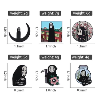 เครื่องประดับ เข็มกลัด รูปการ์ตูนอนิเมะ Spirited Away Pin น่ารัก สีดํา เหมาะกับของขวัญเพื่อน